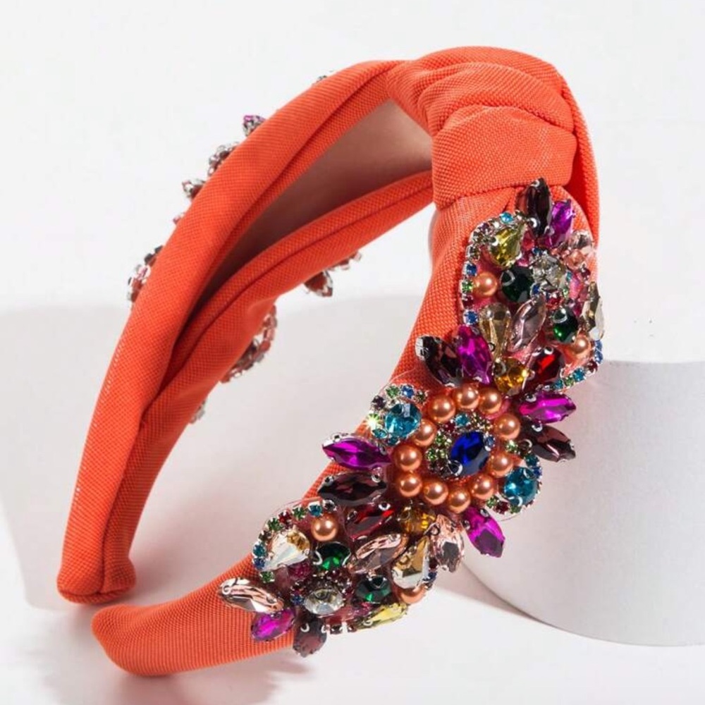 Wide Edged Embroidered Headband | Chic Simple Multifunctional Hair Accessory - Picture 2 of 4